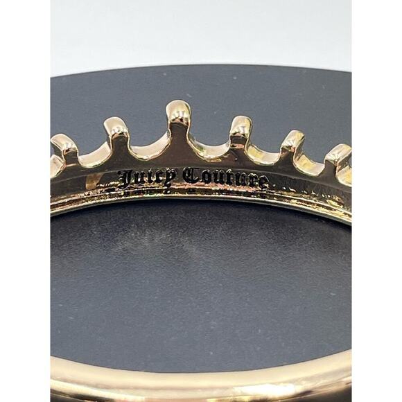Juicy Couture Signed Gold Tone Pave Crown Royal Bling Bangle Bracelet - Picture 6 of 14